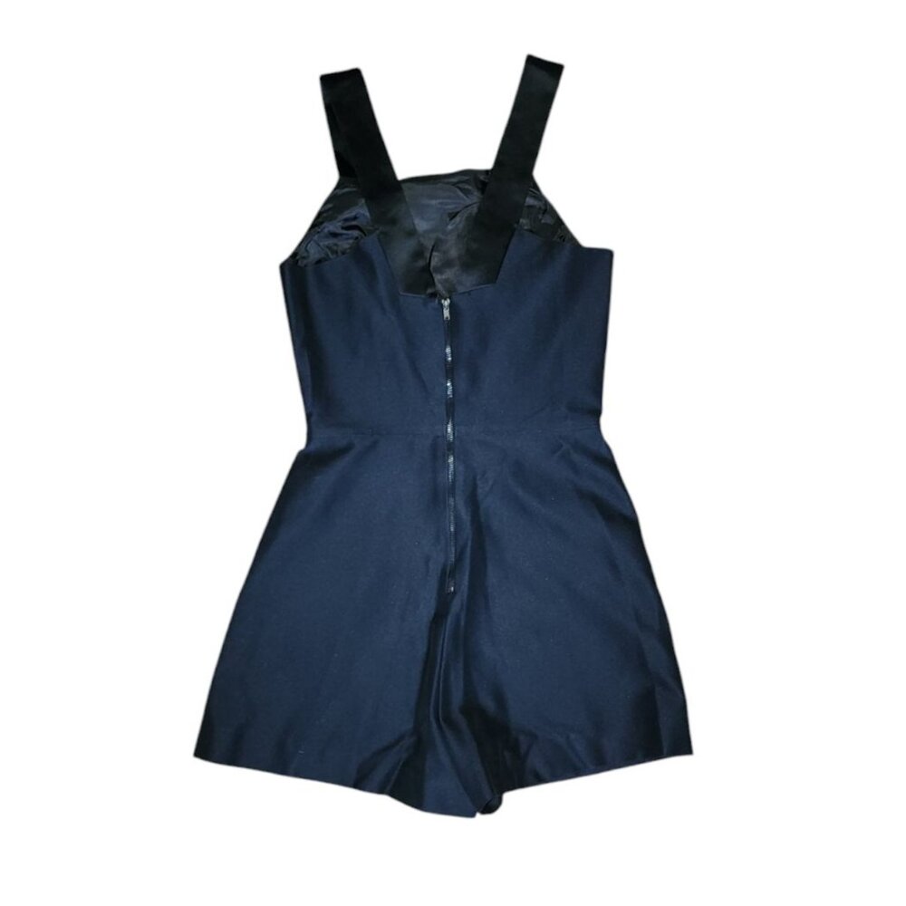 French Connection Romper‎ Womens Size 0 Solid All Black Pockets Sleeveless Cute - Picture 5 of 5